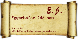 Eggenhofer János névjegykártya
