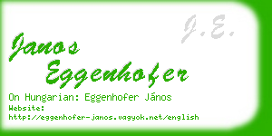 janos eggenhofer business card
